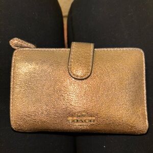 Rose gold sparkle coach wallet